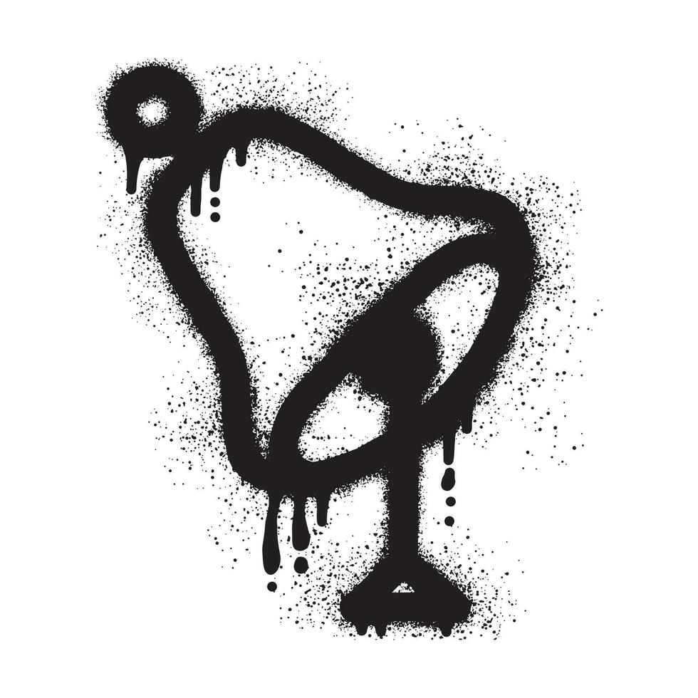 Bell graffiti with black spray paint vector
