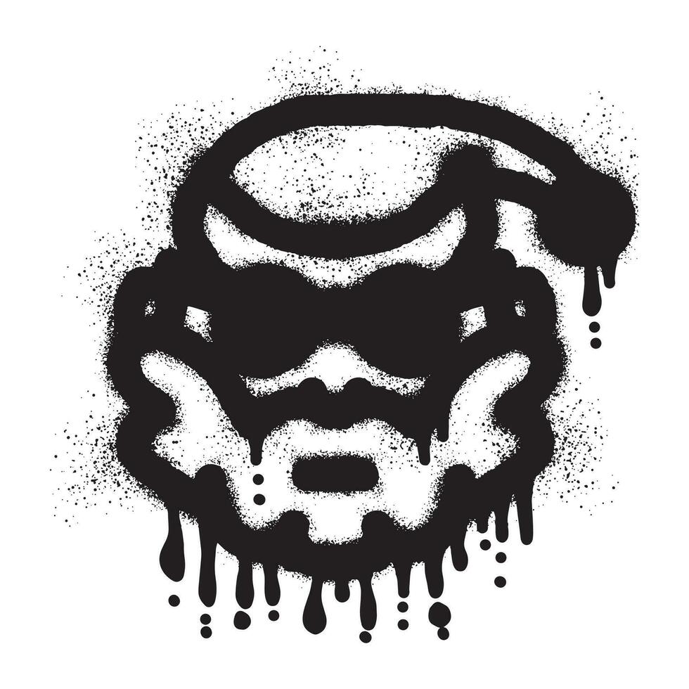 Santa claus graffiti with black spray paint vector