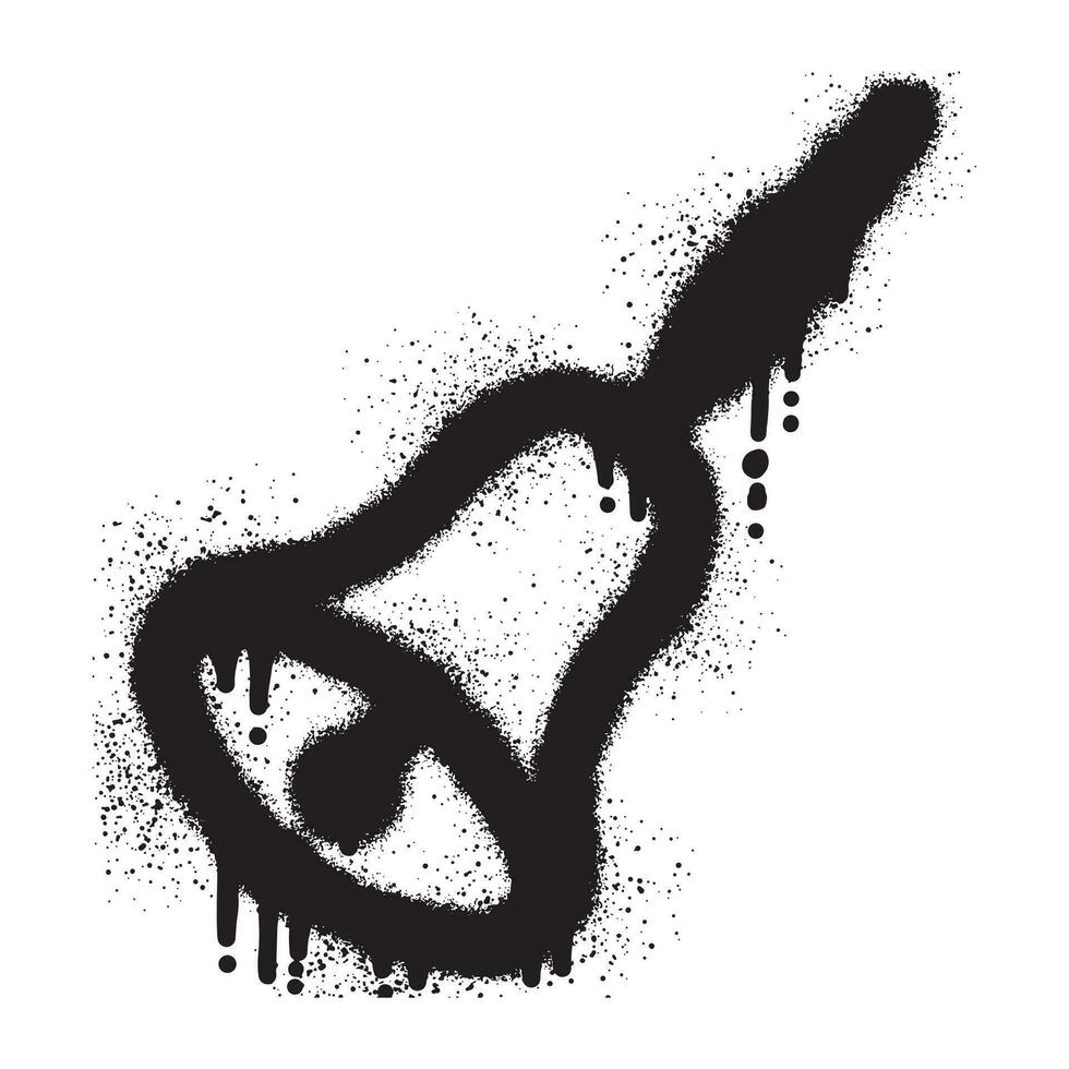 Bell graffiti with black spray paint vector