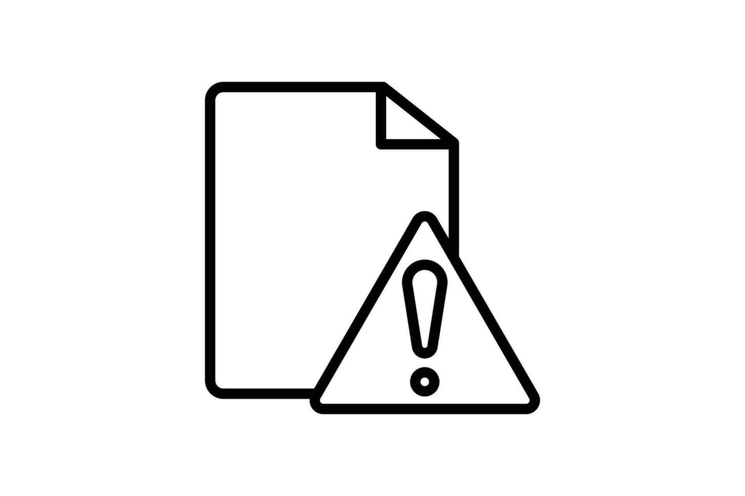 Document error icon. document with exclamation mark. icon related to Warning, notification. suitable for web site, app, user interfaces, printable etc. Line icon style. Simple vector design editable