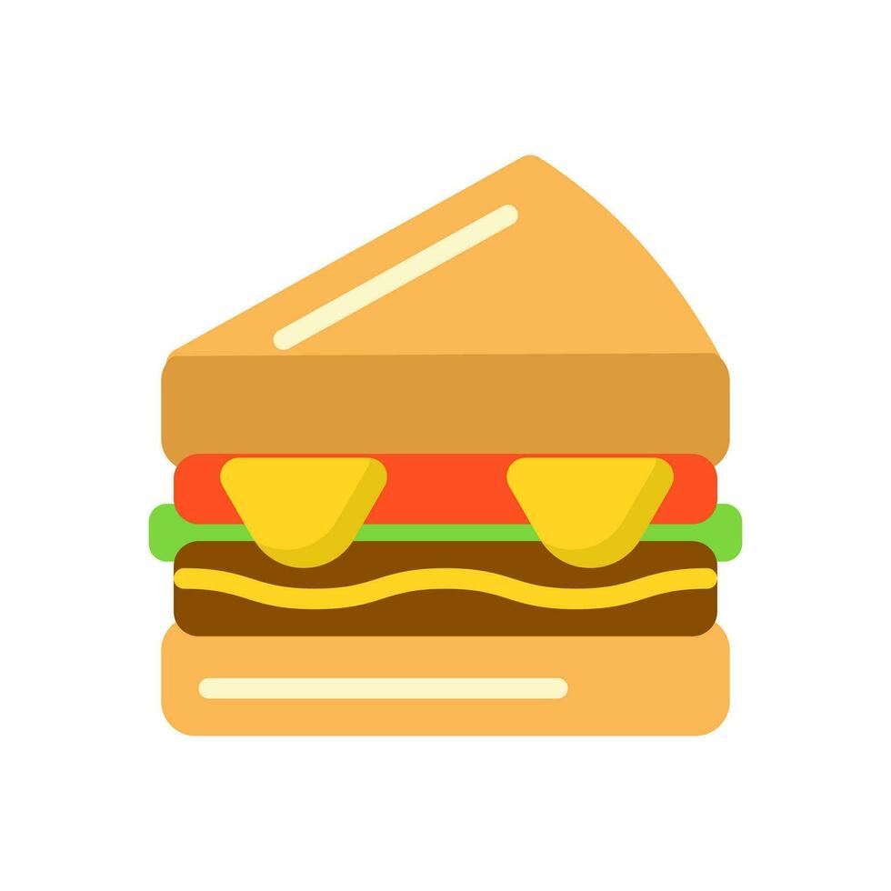 emparedado un pan hamburguesa vector