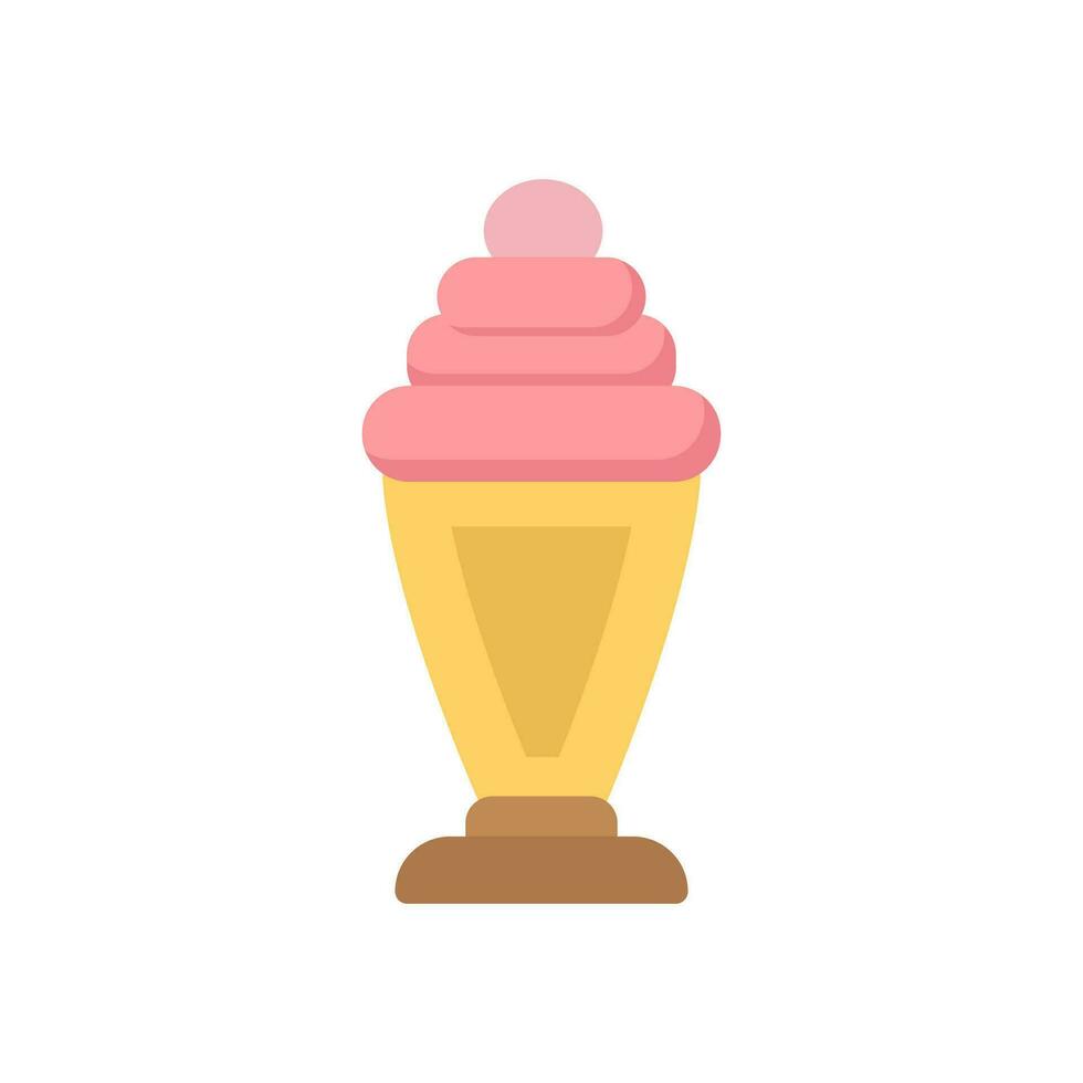 helado con frutas y nueces icono plano estilo vector