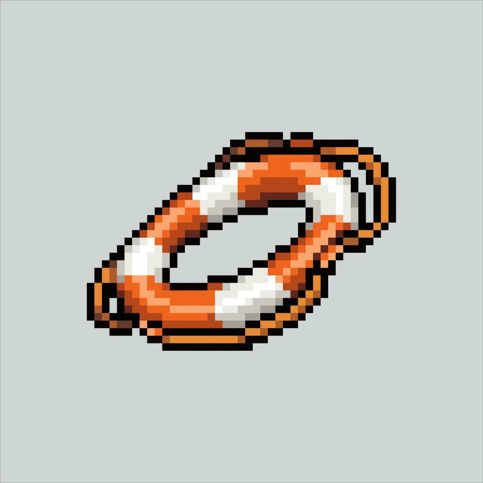 Pixel art illustration Lifebuoy. Pixelated lifebuoy. Ocean lifebuoy icon pixelated for the pixel art game and icon for website and video game. old school retro. vector