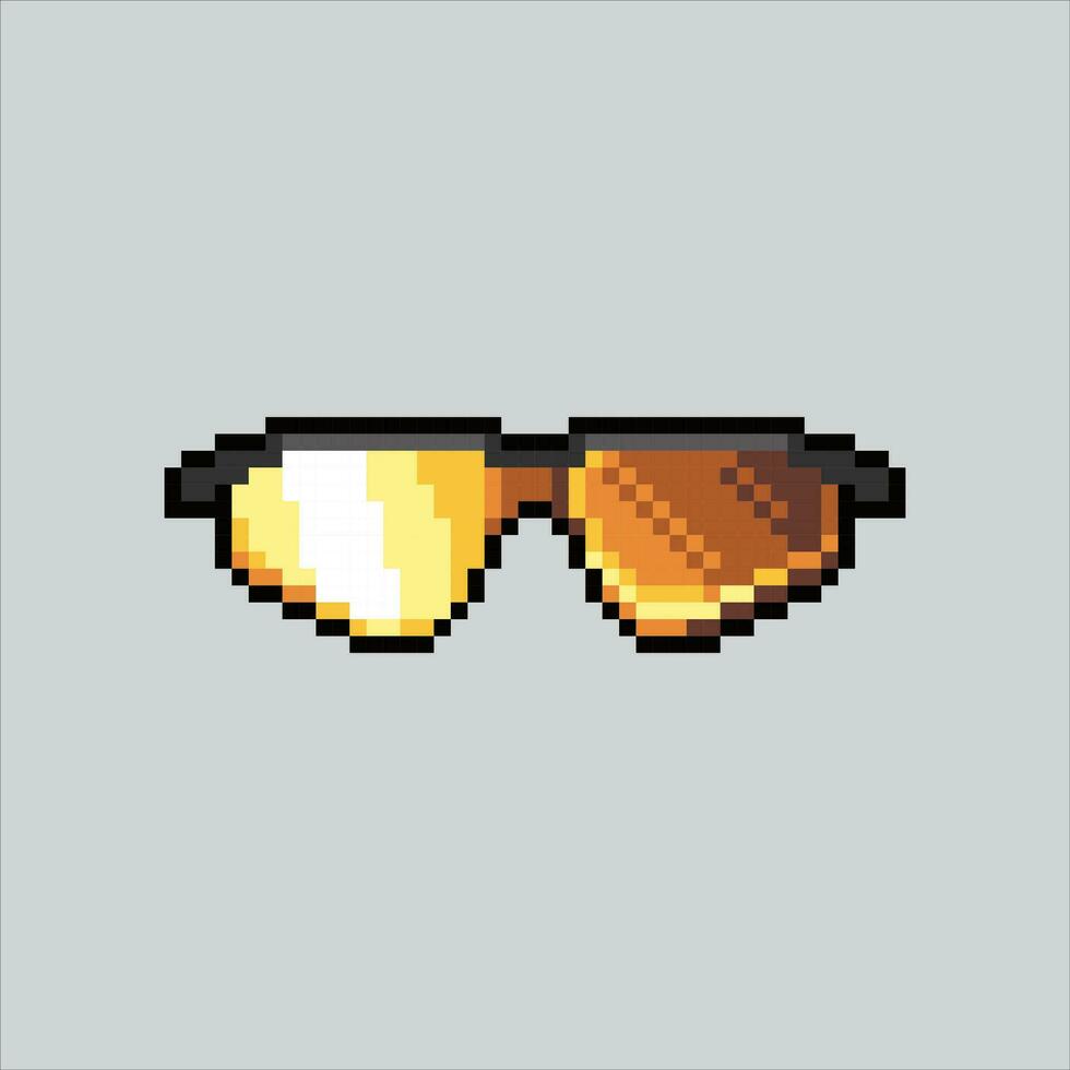 Pixel art illustration sunglasses. Pixelated glasses. eyeglasses icon pixelated for the pixel art game and icon for website and video game. old school retro. vector