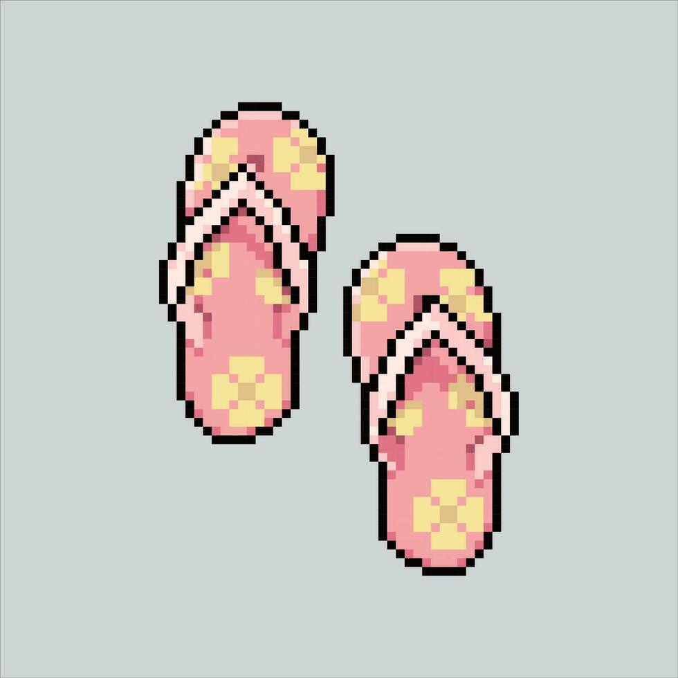 Pixel art illustration Sandals. Pixelated sandals. Sandals icon pixelated for the pixel art game and icon for website and video game. old school retro. vector