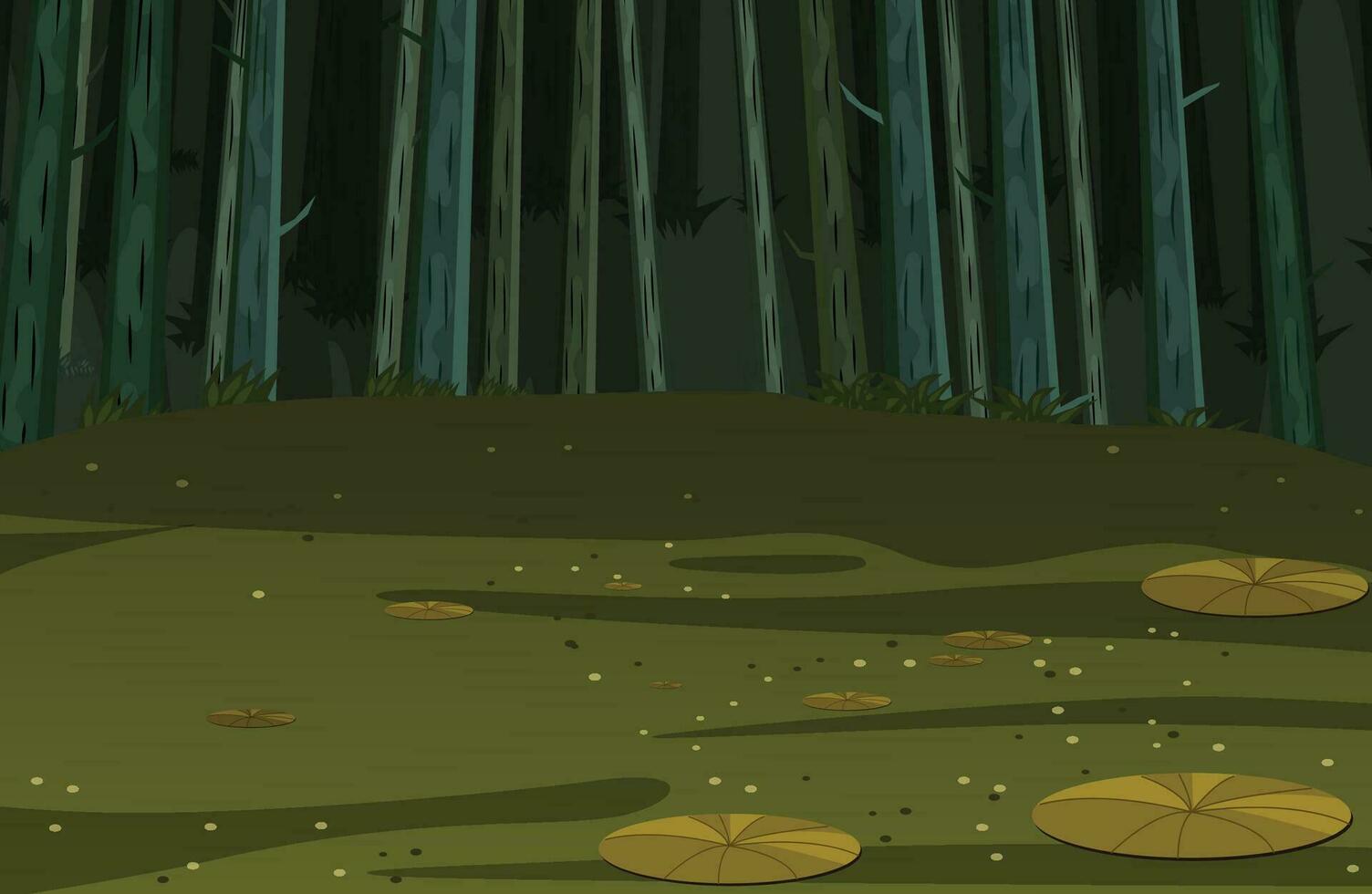 Lake in the middle of the forest and trees, landscape, vector