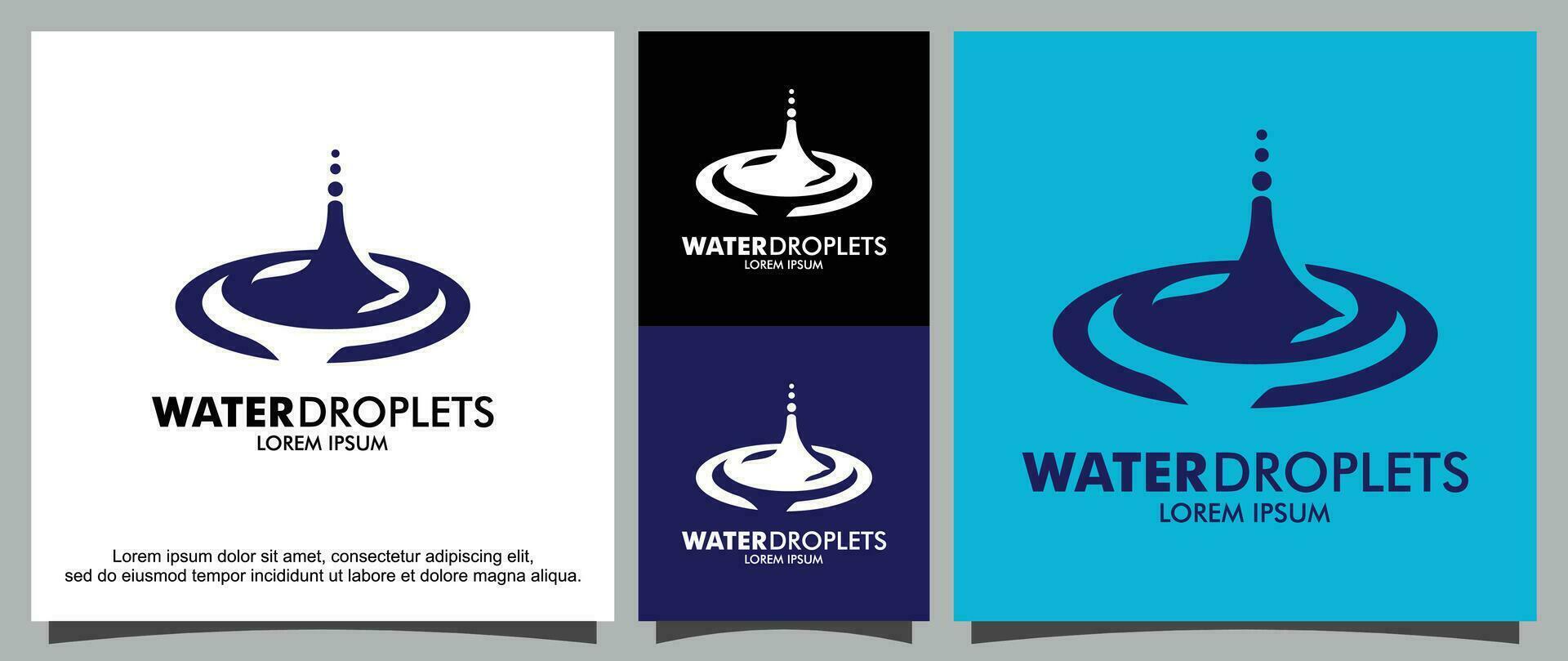 Water droplets logo template vector