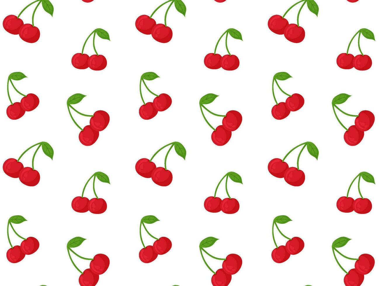 Fruity berry background, cherry pattern for various designs and textiles. Seamless pattern with cherries, red cherry sprigs. vector