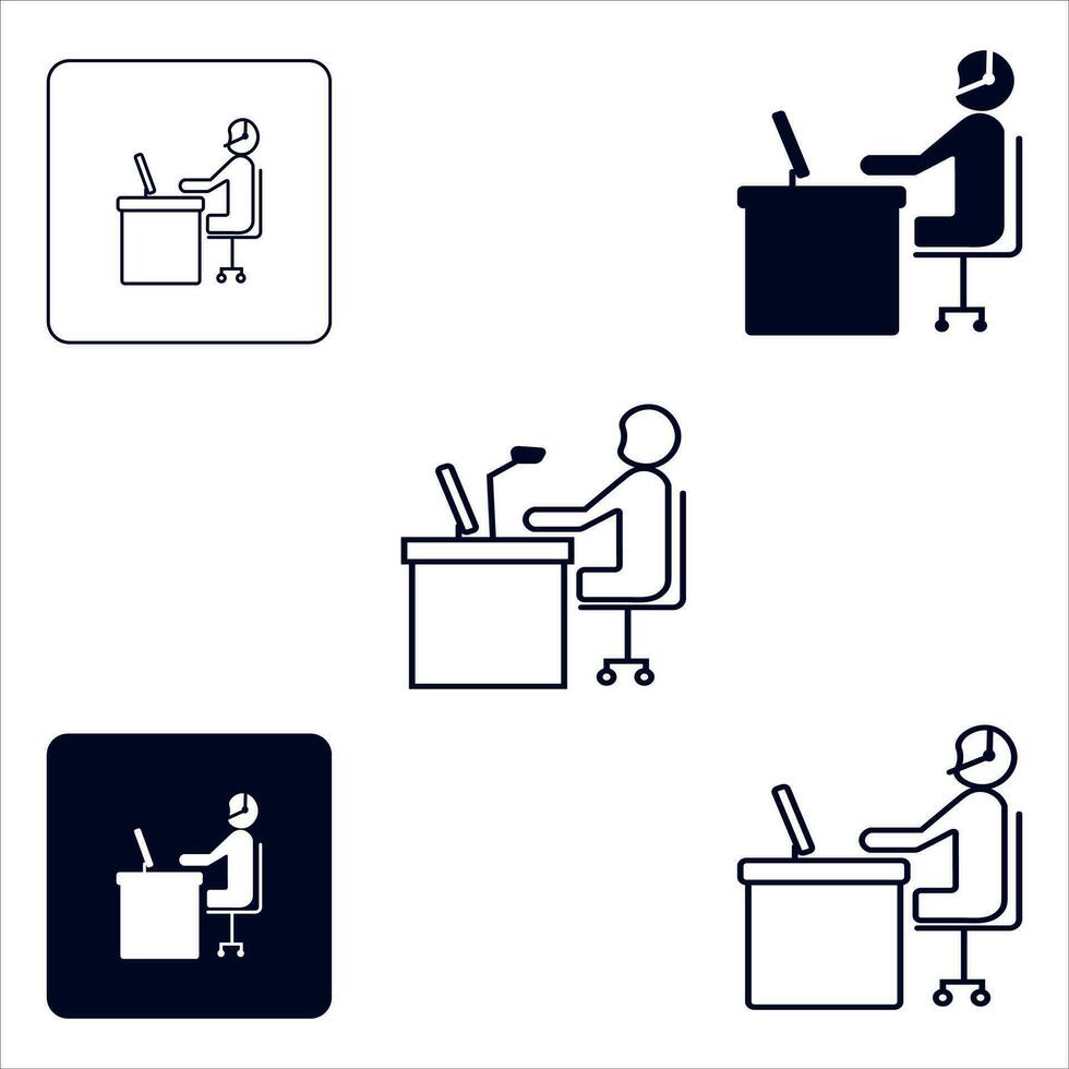 Support call center people working in office wearing headsets, microphones, talking to customers. Operator consult clients on phone helpline. Customer support help service flat vector illustration