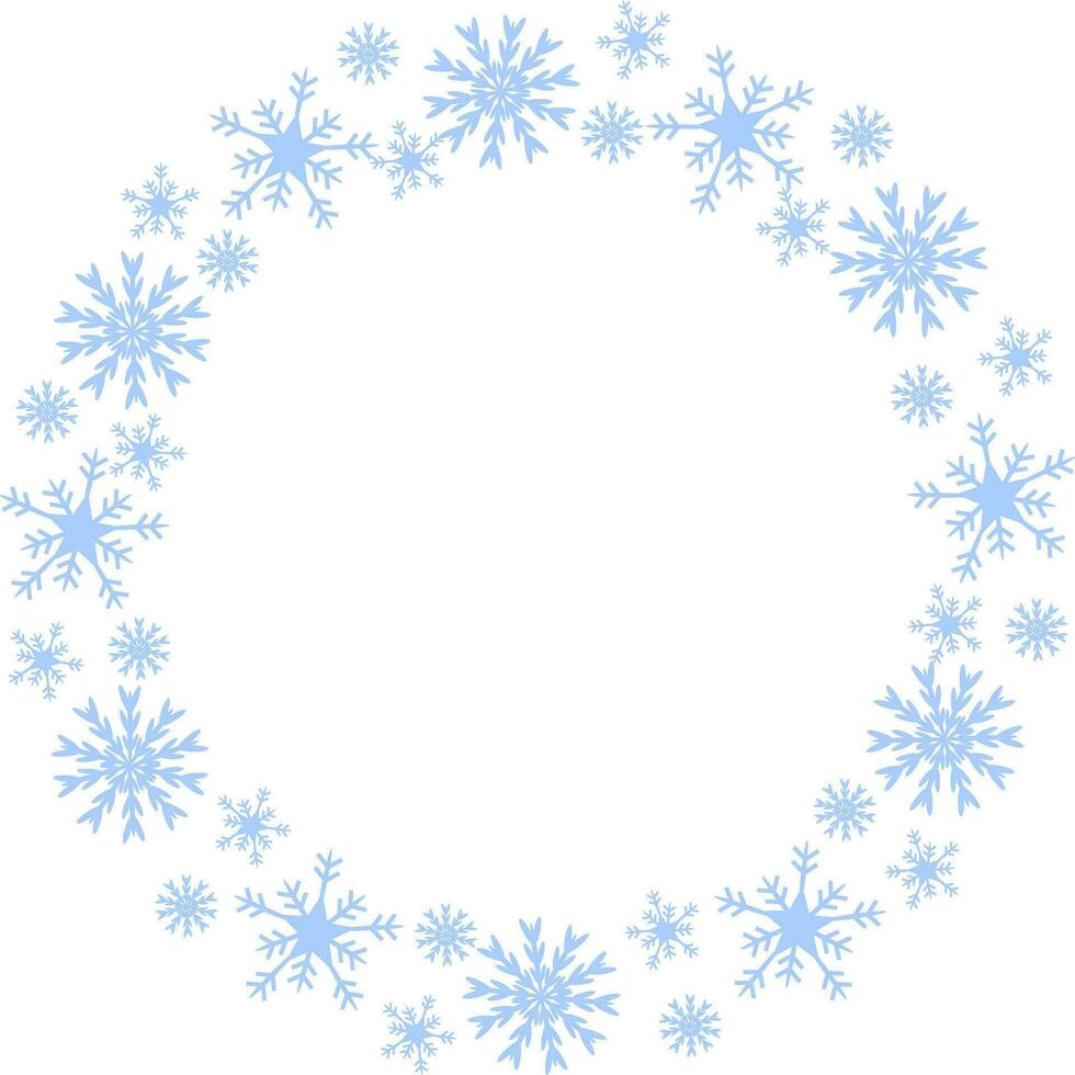 Snowflake wreath, winter frame vector