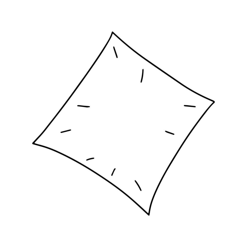 Doodle sofa pillow vector illustration. Hand drawn cushion clipart
