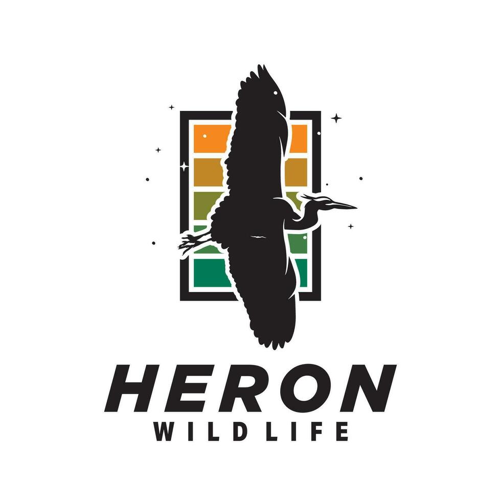 Flying Heron Logo Design Template vector
