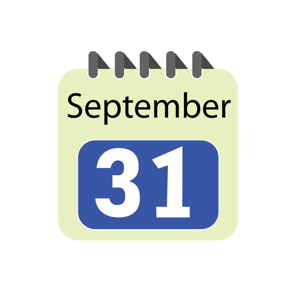 septiembre diario calendario icono logo vector