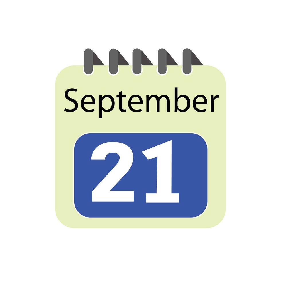 September 21 daily Calendar Icon vector