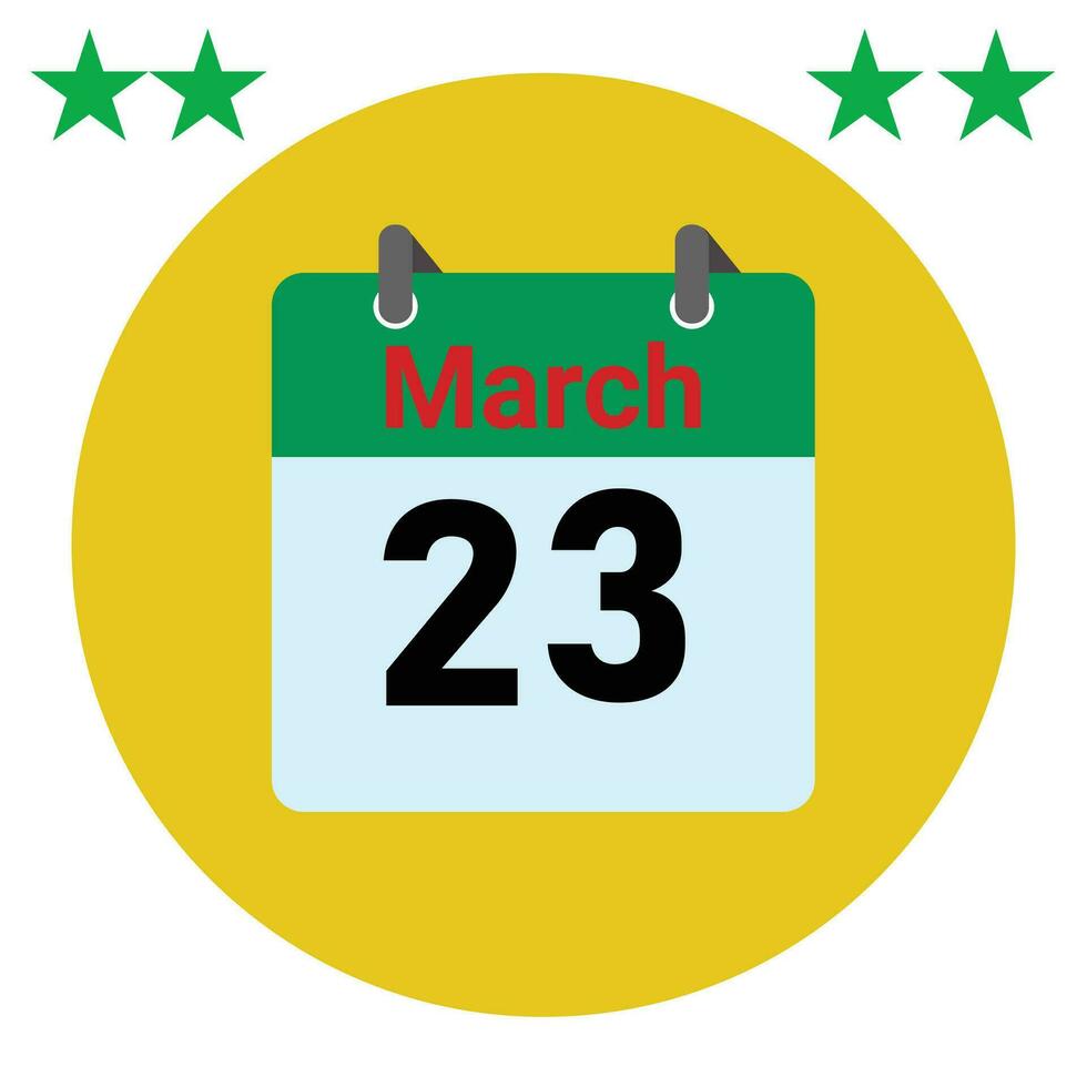 March daily Calendar Icon vector