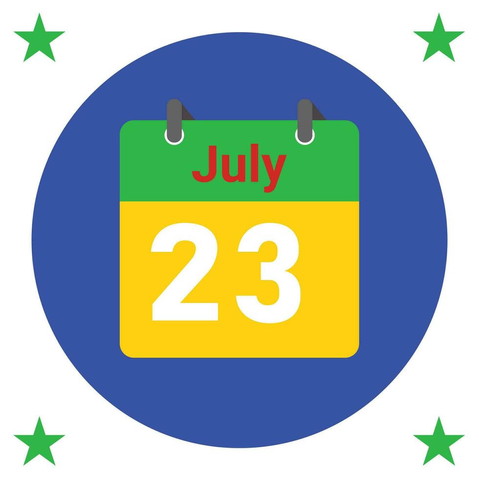 July daily Calendar Icon vector