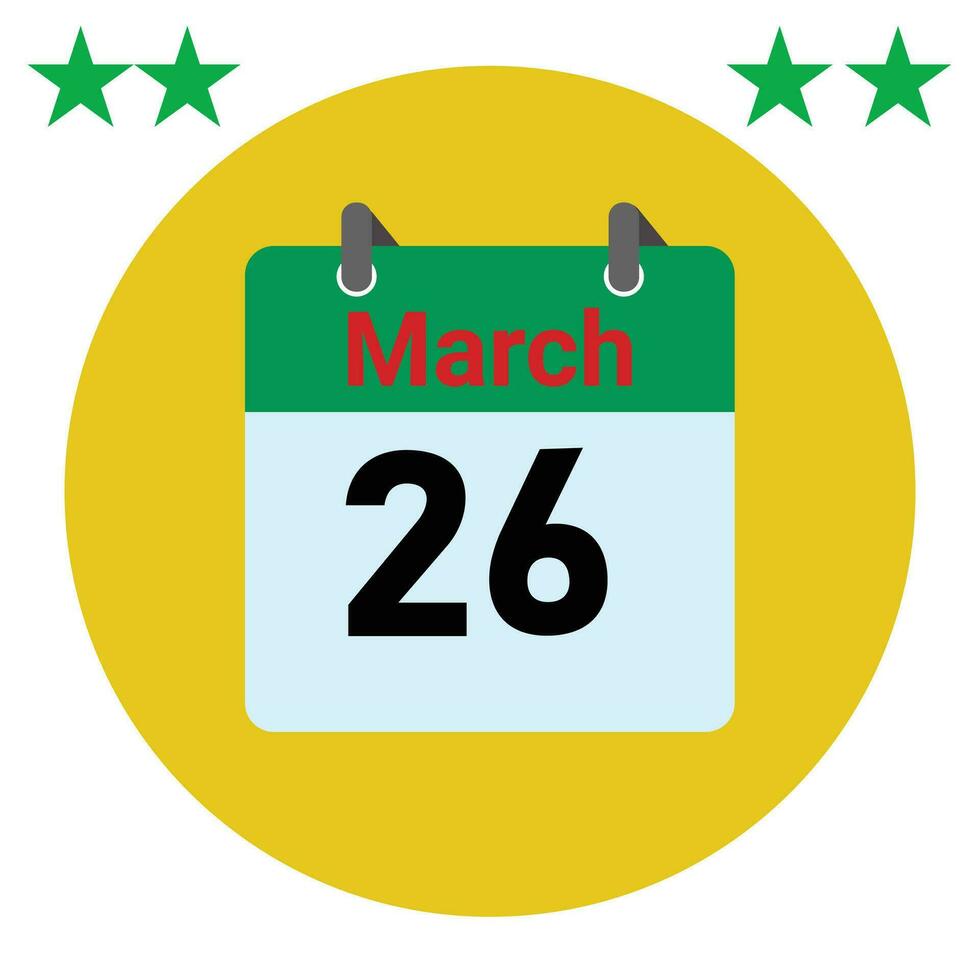 March daily Calendar Icon vector