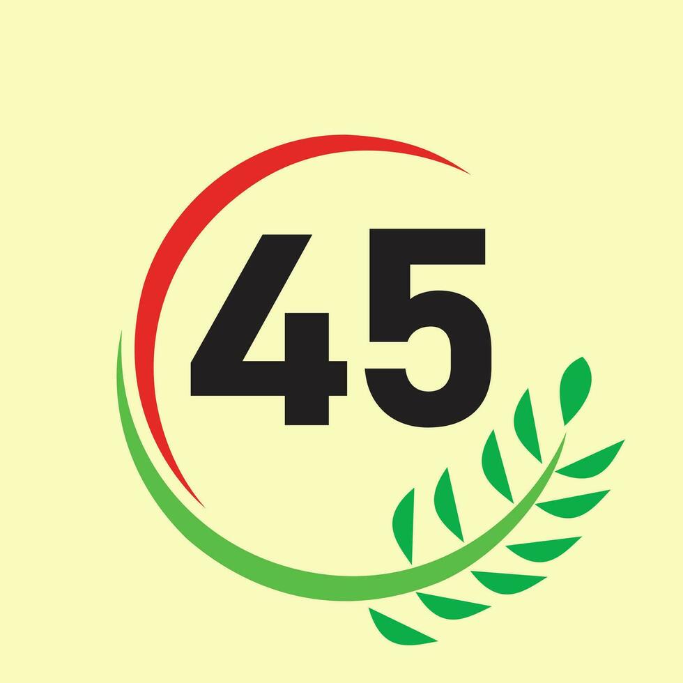 circle leaf number logo icon vector