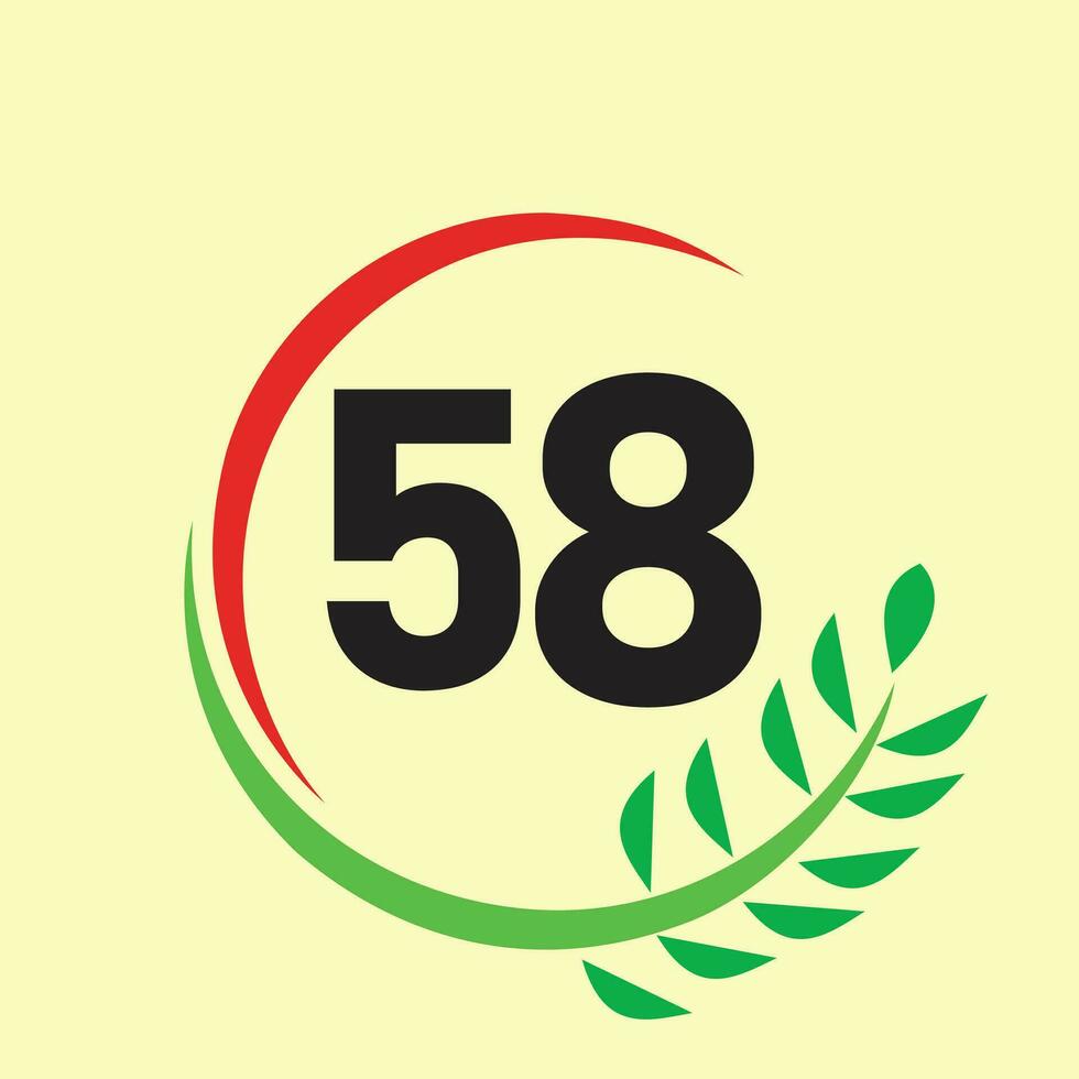 Leaf circle number logo vector