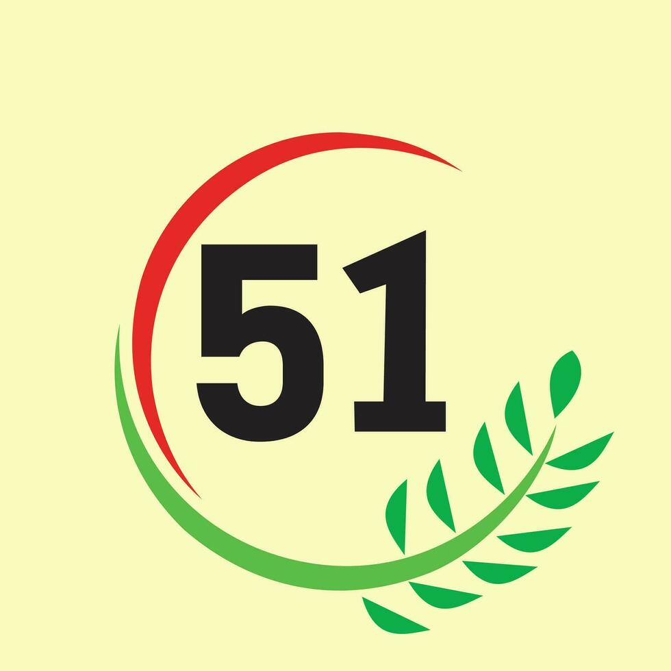 Leaf circle number logo vector