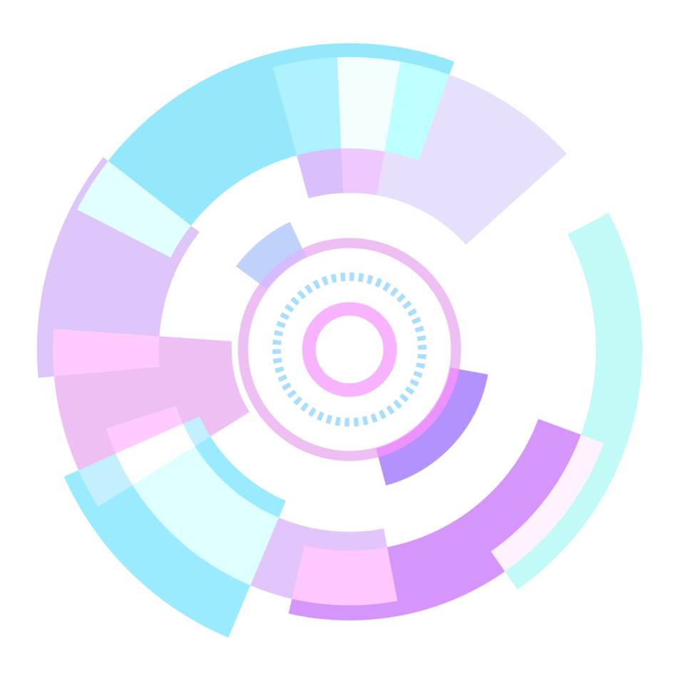 Abstract tech circle hud display Sci-Fi futuristic png
