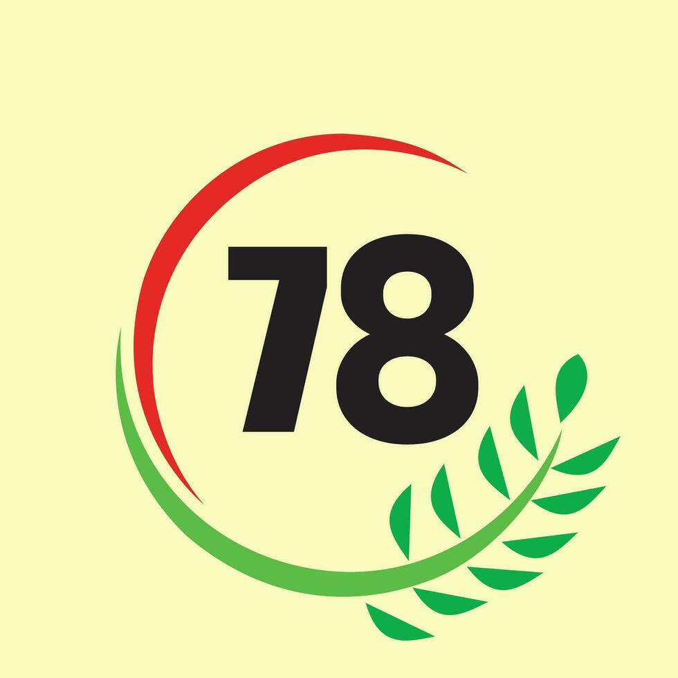 circle leaf number logo vector
