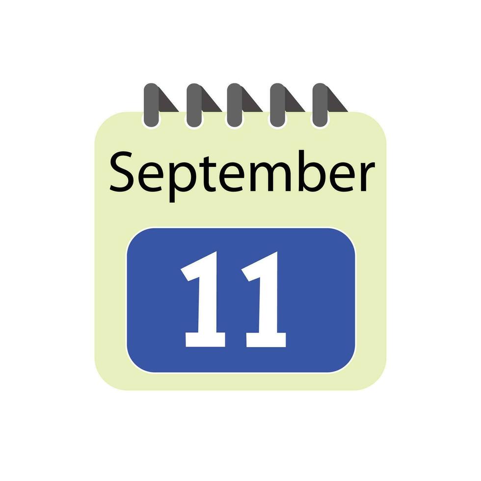 septiembre 11 diario calendario icono vector