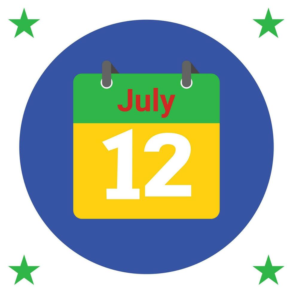 July daily Calendar Icon vector