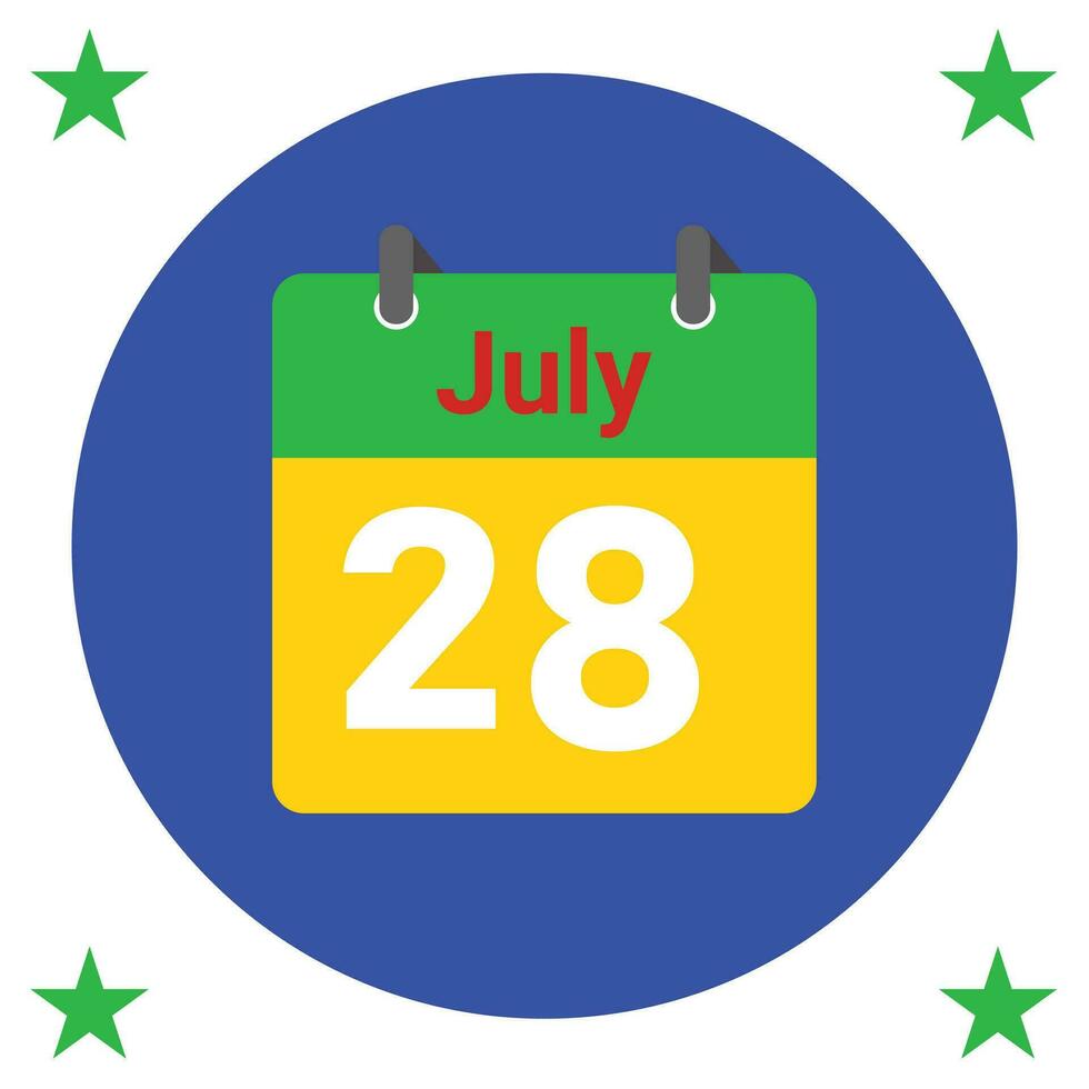 July daily Calendar Icon vector