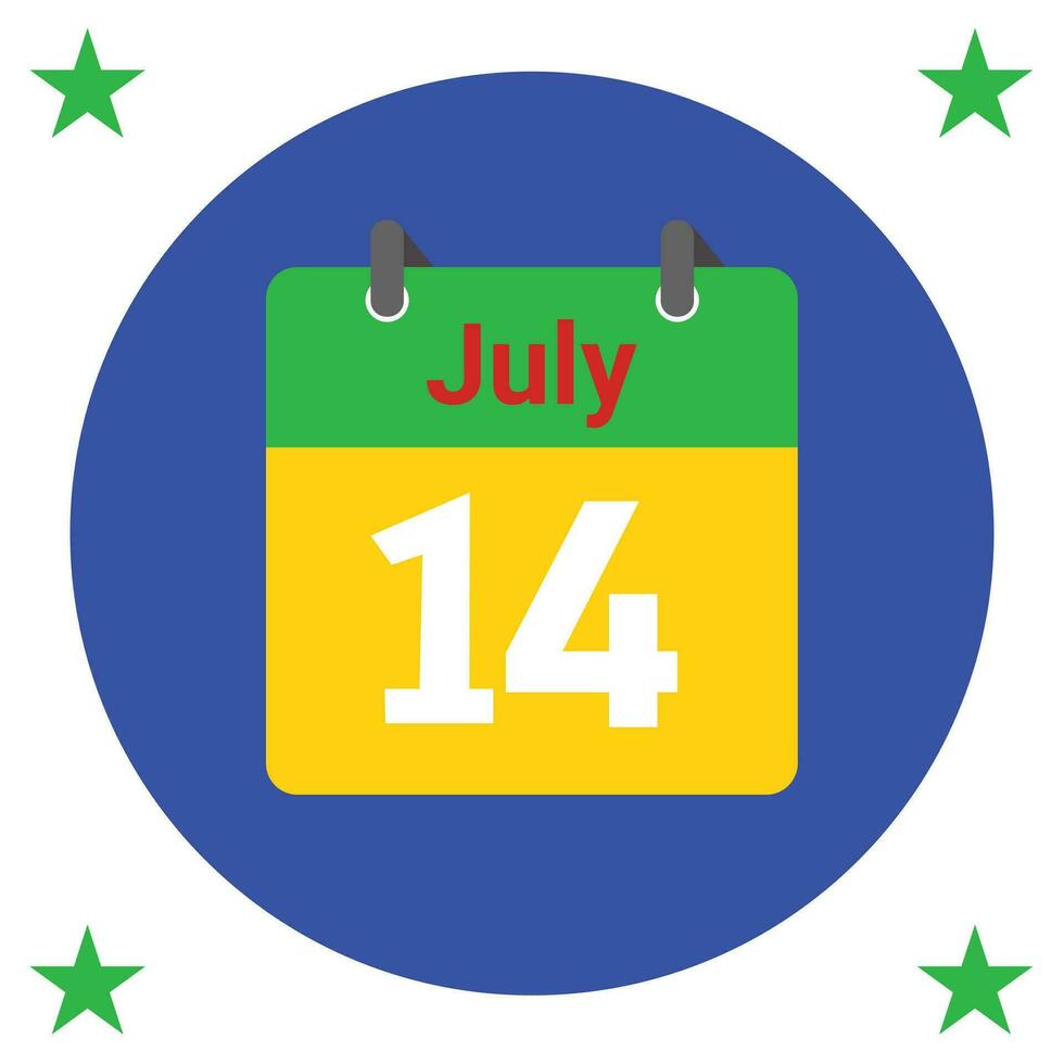 July daily Calendar Icon vector