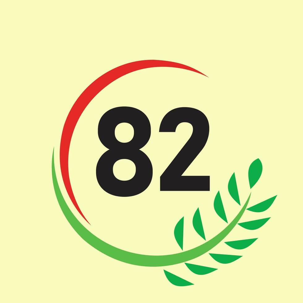 circle leaf number logo vector