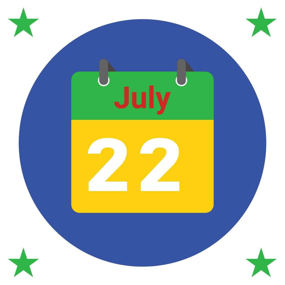 July daily Calendar Icon vector