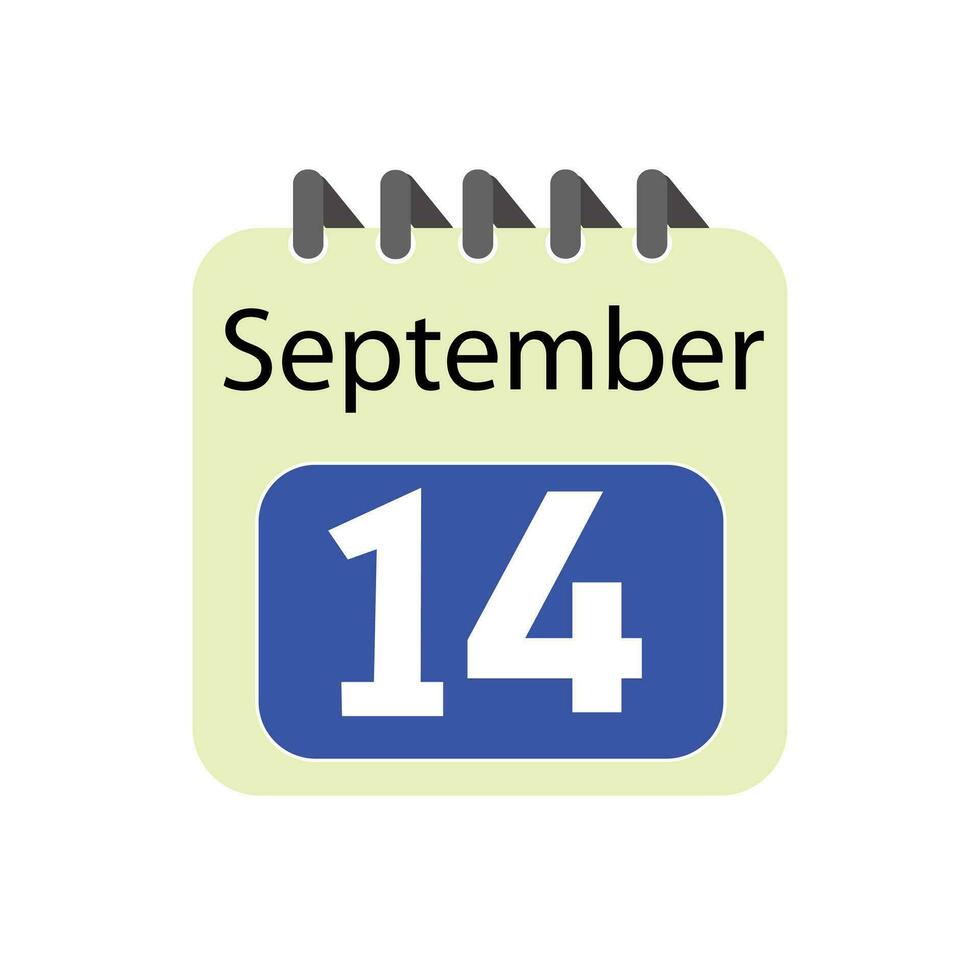 September 14 daily Calendar Icon vector