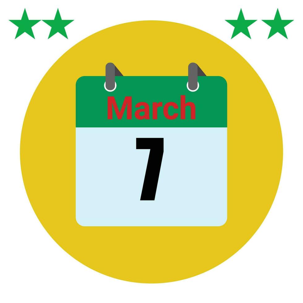 March daily Calendar Icon vector