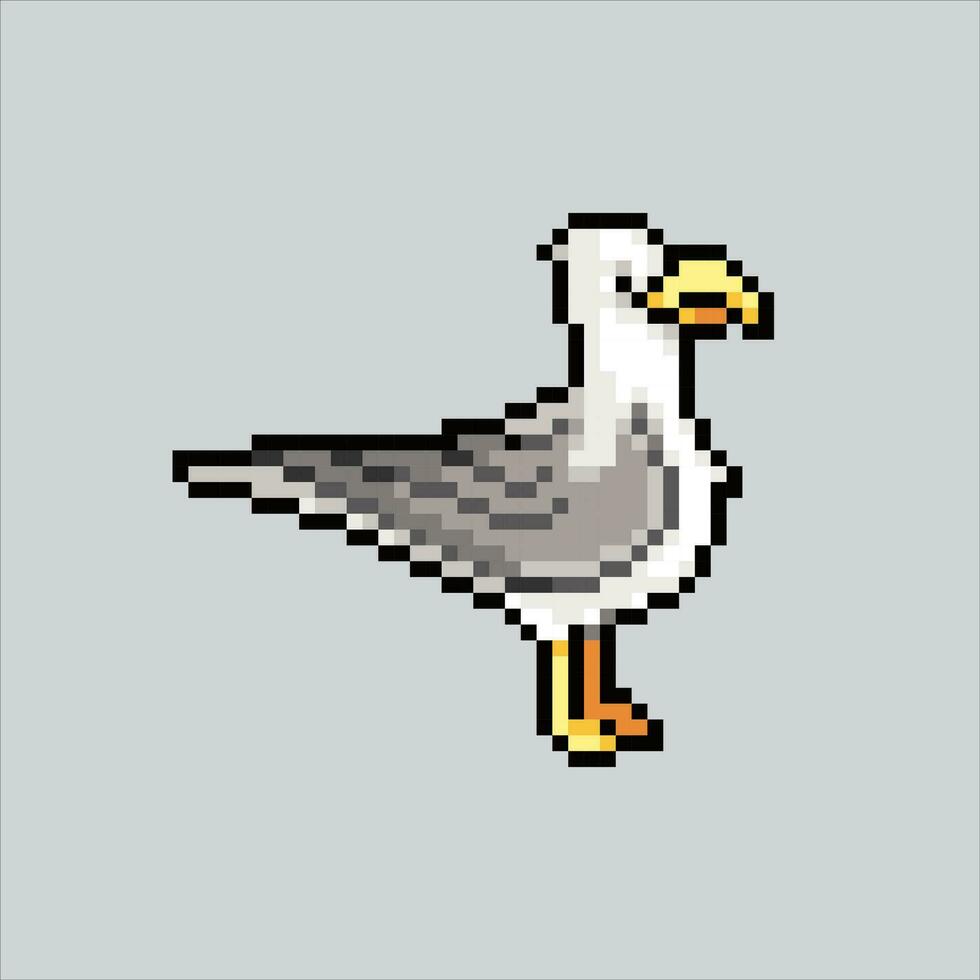 Pixel art illustration Seagull. Pixelated seagull. ocean seagull icon pixelated for the pixel art game and icon for website and video game. old school retro. vector