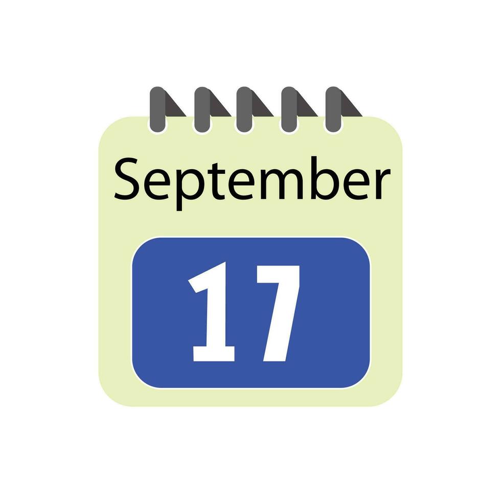 September daily Calendar Icon logo vector