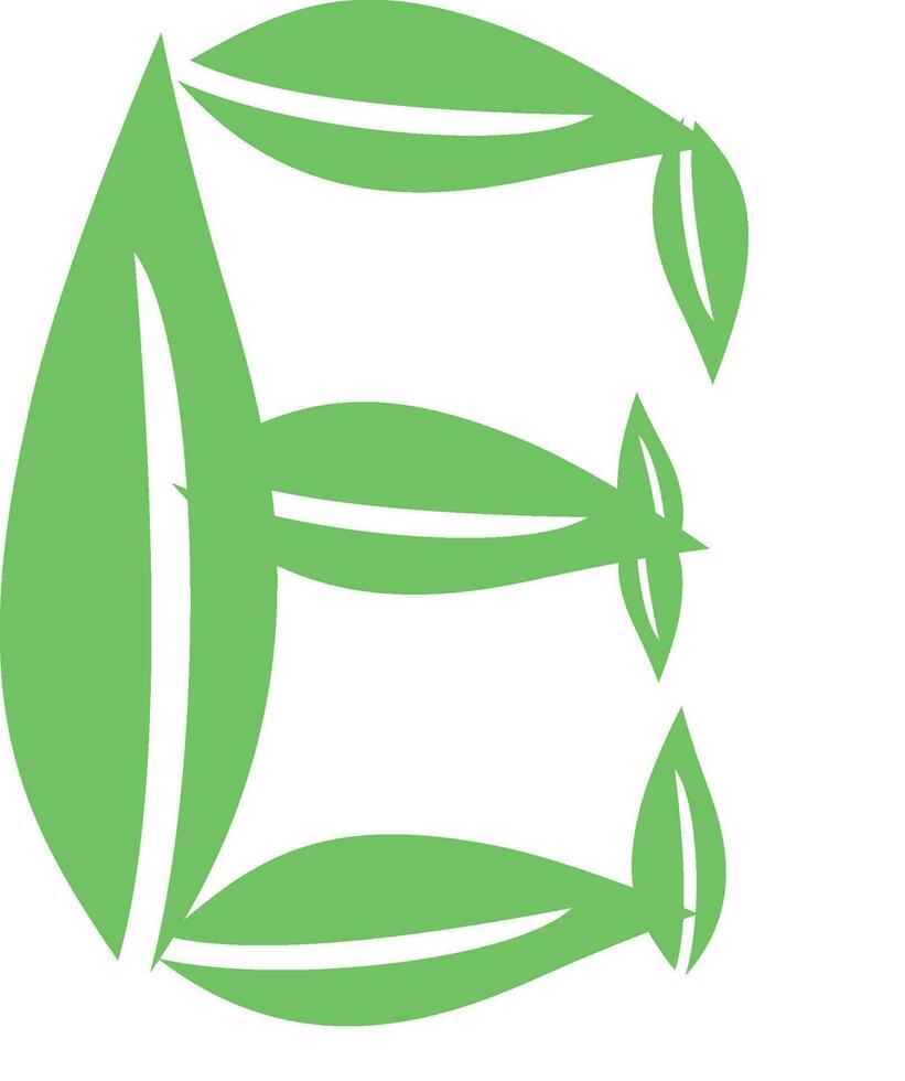 leaf E logo art vector