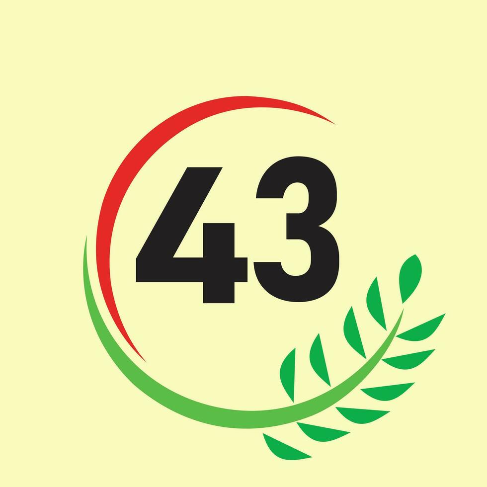 circle leaf number image vector