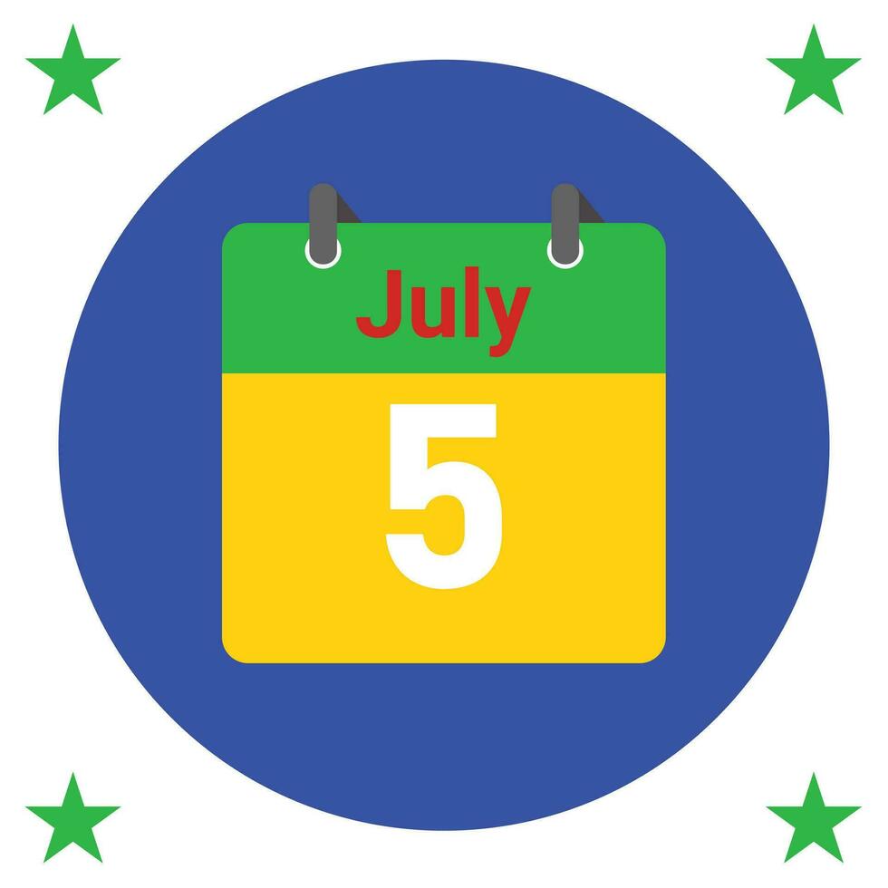 July daily Calendar Icon vector