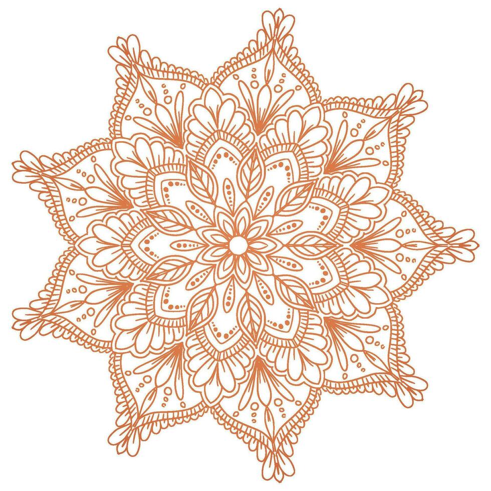 Decorative golden mandala on white background vector