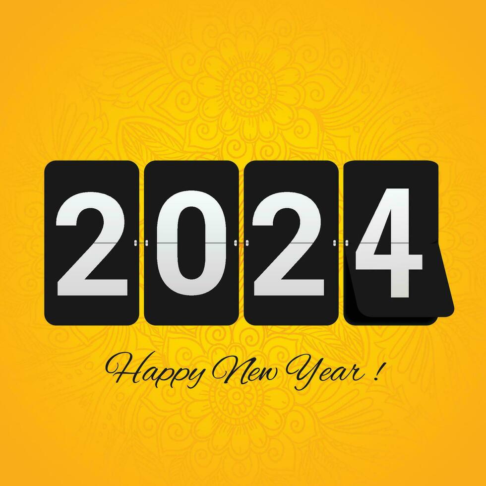 2024 contento nuevo año saludo tarjeta antecedentes vector