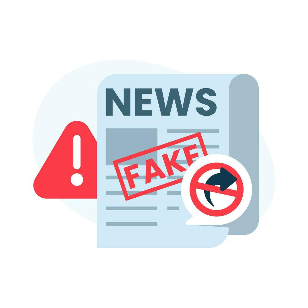 Do not share fake news concept illustration flat design vector. graphic element for poster banner, infographic, icon vector