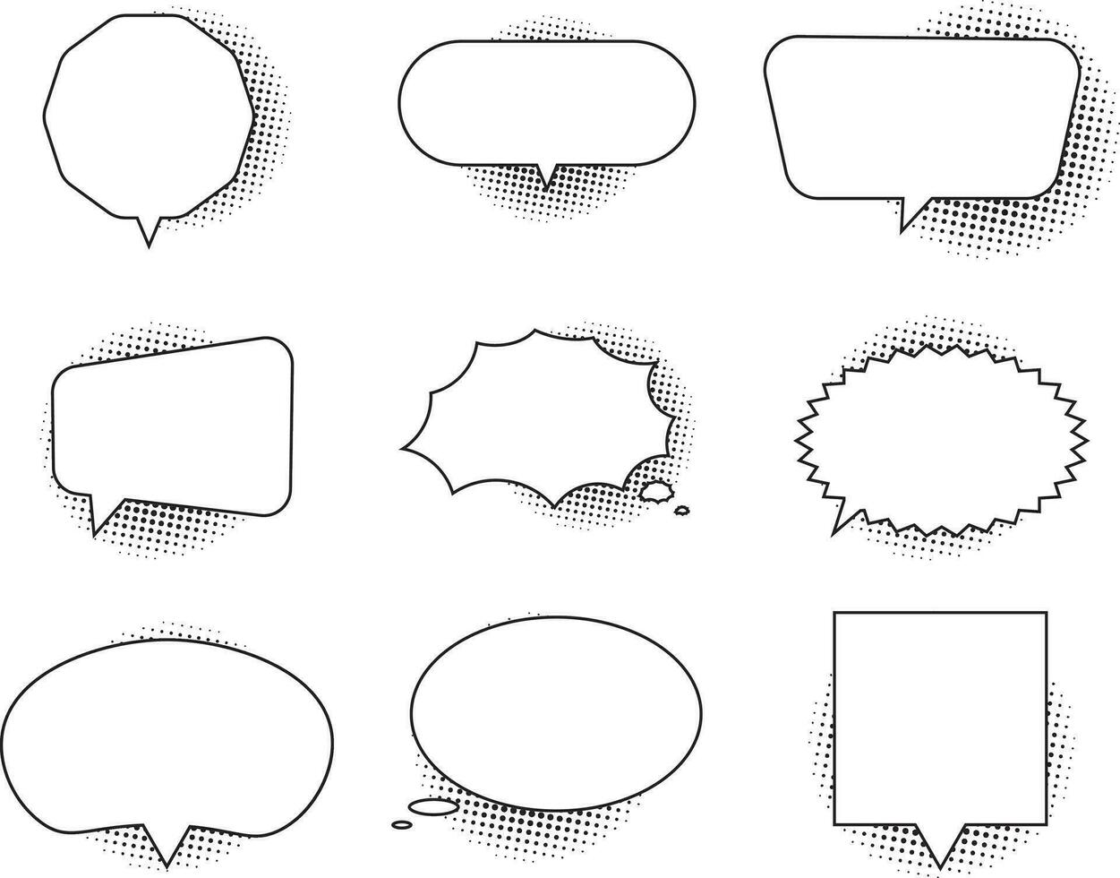 Comic speech bubbles pop art set vector