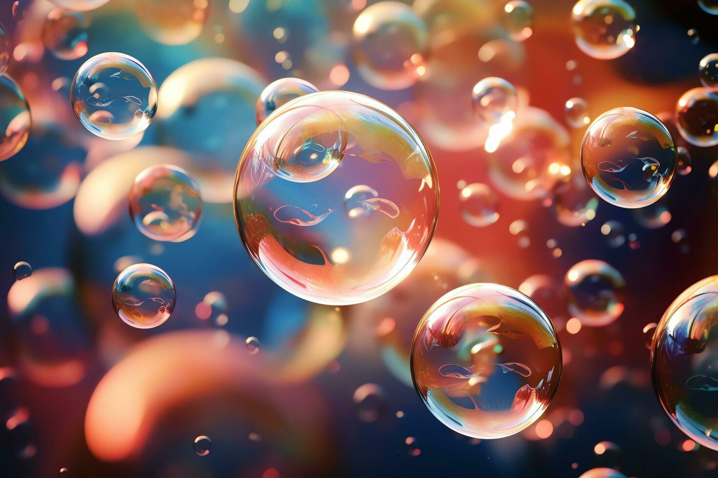 Floating Rhapsody bubbles, AI Generated photo