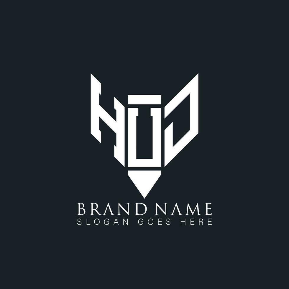 HUD letter logo. HUD creative monogram initials letter logo concept. HUD Unique modern flat abstract vector letter logo design.