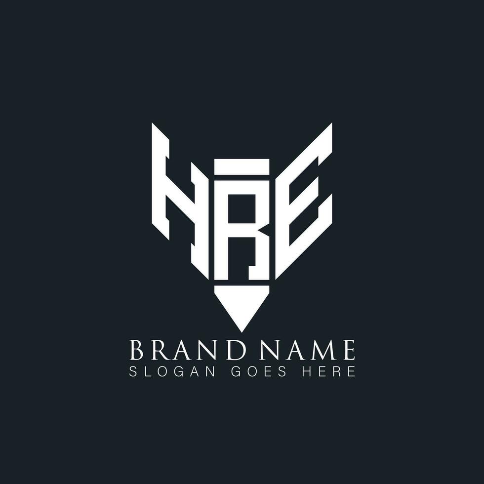 HRE letter logo. HRE creative monogram initials letter logo concept. HRE Unique modern flat abstract vector letter logo design.