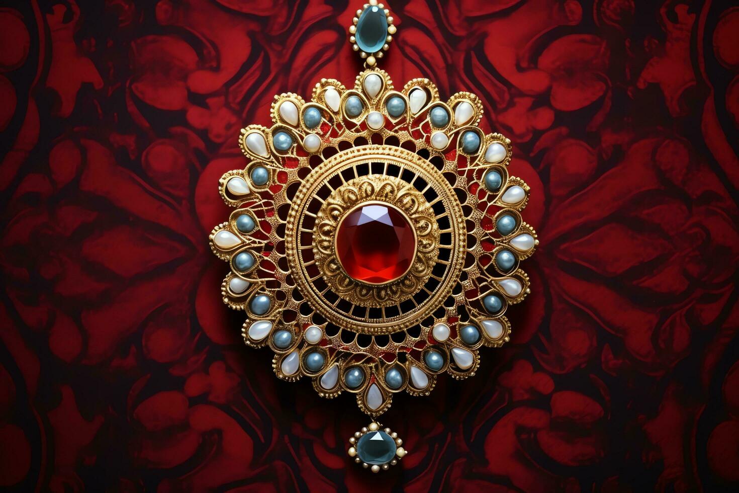 Traditional Indian jewelry diwali background, AI Generated photo
