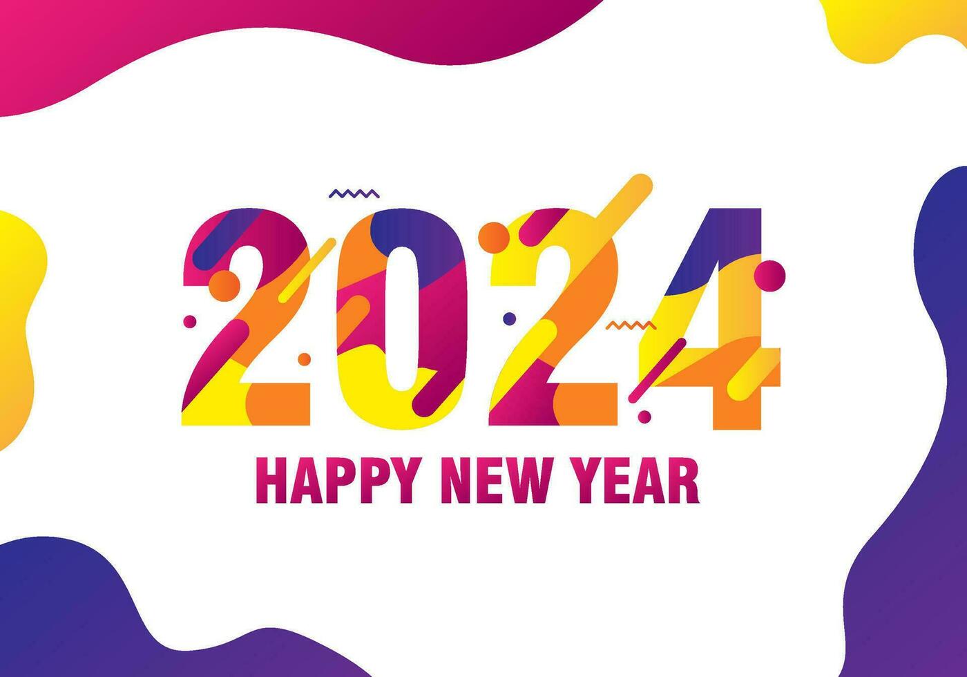 Happy New Year 2024 vector illustration. Vector illustration number 2024 for background, banner, greeting card. Vector eps 10