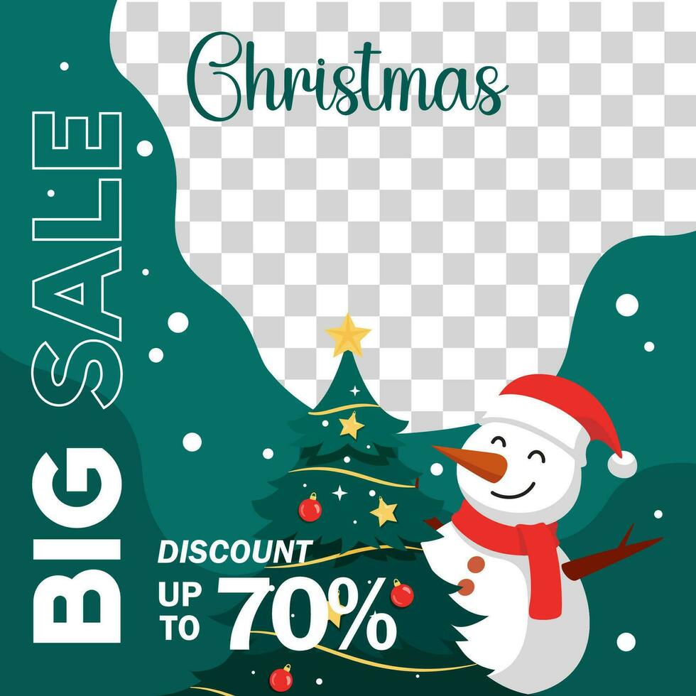 Christmas sale vector illustration.Christmas template for sale banner, design for social media. Vector eps 10