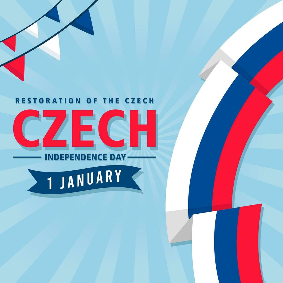 restauracion de el checo independencia día ilustración vector antecedentes. vector eps 10